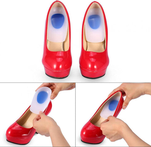 1 Pair Silicone Gel Heel Cups, Heel Cushion for Plantar Fasciitis, Sore Heel, Bone Spur & Achilles Pain Relief Protectors(M 34-38)