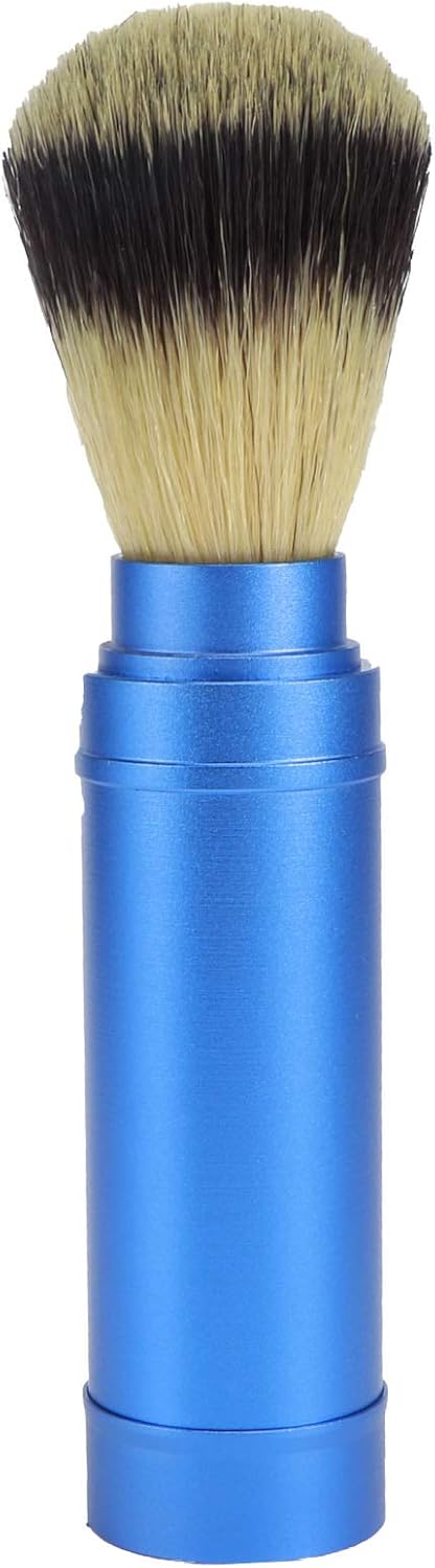 Walfront Portable Shaving Brush, Men Travel Facial Foaming Grooming Tool with Aluminum Handle