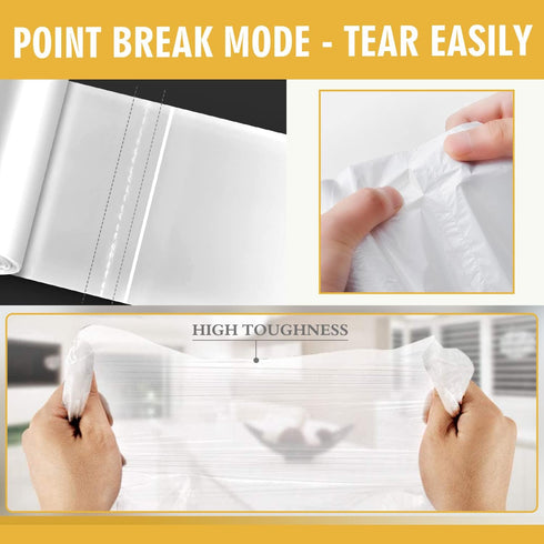 Medium Trash Bags, 6-8 Gallon White Garbage Bags, Unscented Trash Can Liners for Bathroom, Bedroom, Office