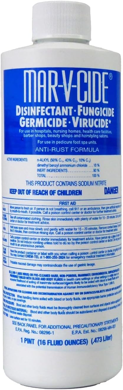 MAR-V-CIDE William Marvy Disinfectant Fungicide 16 oz | Concentrated Hospital-Grade Cleaner Kills Bacteria,