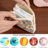 OULIGET Sanitary Napkin Storage Bags,Portable Menstrual Cup Nursing Pad Tampon Storage Pouch,Leather Oil Painting