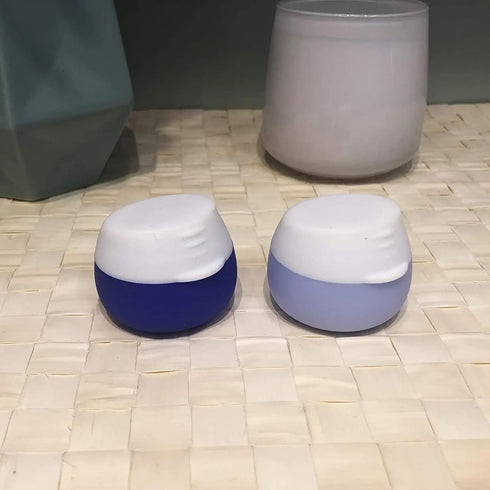 Travel Containers for Toiletries, Gemice Silicone Cream Jars, TSA Approved Leak-proof Travel Accessories (4 Pieces)