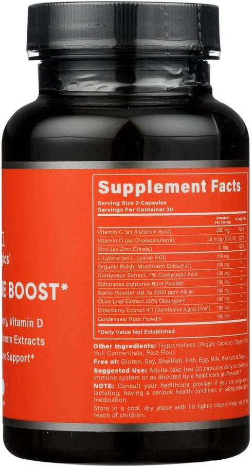 Fortify! Capsules with Vitamin C, Zinc, Elderberry - 60 Veggie Caps | Powerful Antioxidant Immune Support, Vitamin D,