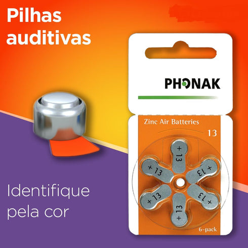 Phonak Mercury Free Size 13 Zinc Air Hearing Aid Batteries - 60 Batteries