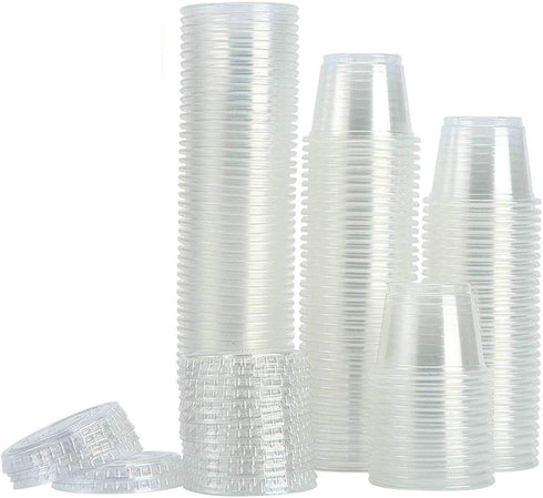 200-1oz Clear Polypropylene Small Plastic Containers with Lids