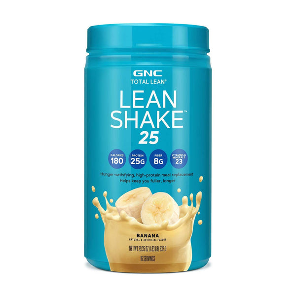 GNC Total Lean Lean Shake 25 Protein Powder - High-Protein Meal Replacement Shake, Banana, 16 Servings