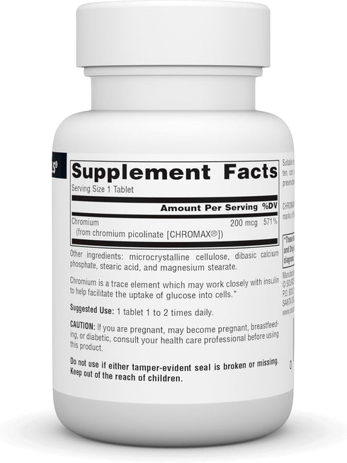 Source Naturals Chromium Picolinate 200 Mcg Tablet, 120 Count