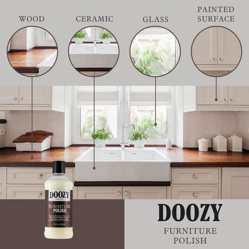 Doozy 16 oz Furniture & Cabinet Polish for All Wood, Metal, Leather & Glass, Best to Clean, Restore, Protect, Shine &