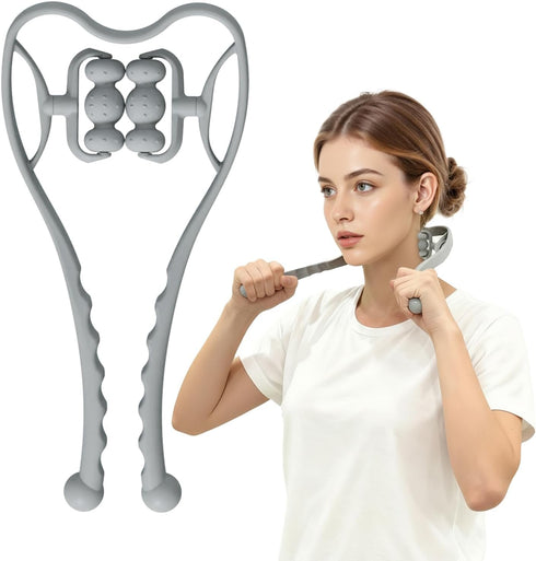 Rongfei Neck Roller Massage Tool-Manual Neck Massager for Pain Relief Deep Tissue,6 Trigger