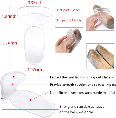 16Pcs Heel Cushion Soft Inserts, Gel Pads for Loose Shoes, Forefoot Pads & Arch Support, Protectors for Pain Relief