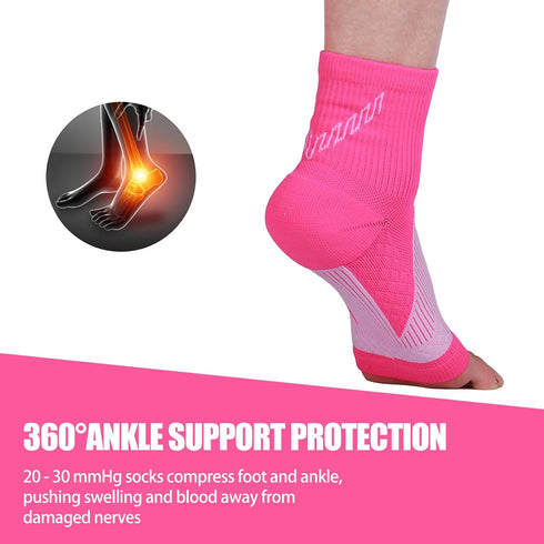 NuCamper Ankle Brace Compression Socks for Achilles Tendonitis Relief,Ankle Compression Sleeve Foot Support for Men