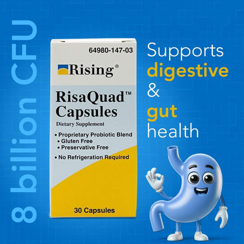 Rising Health Risaquad Probiotic Dietary Supplement Capsules, 230mg, 30 Count