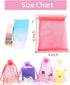 LYSXP 100 Pcs Organza Bags, 4x6 Inches, Random 10 Colors, Drawstring Favor Pouches for Gifts, Weddings