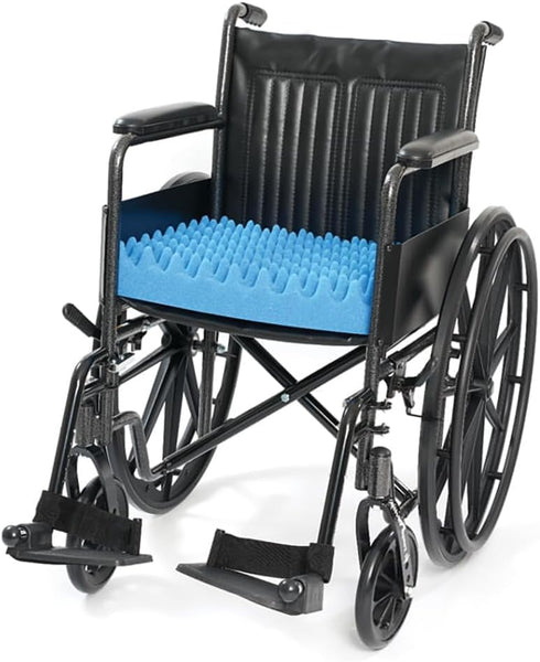 Convoluted Egg Crate Foam Chair Cushion, Seat Cushion, Car Seat Cushion, Office Chair Cushion or Wheelchair Cushion to Relieve Back Pain Wheelchair and Recliner Chair Pads (Memory foam Without Cover)