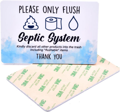 Septic Tank Bathroom Sign | Fun Adhesive Septic System Signs for Toilet | Novelty WC Septic Sign