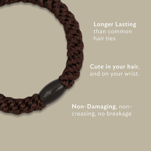 L. Erickson Grab & Go Ponytail Holders - Atlantic, Set of 15, Exceptionally Secure Hold