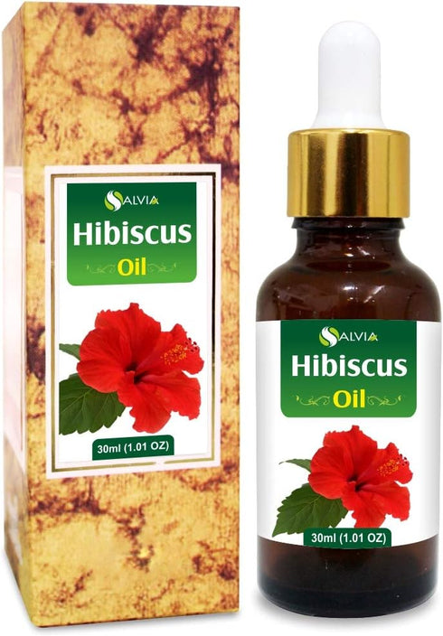 Hibiscus Oil (Hibiscus Sabdariffa L) Therapeutic Essential Oil by Salvia Amber Bottle 100% Natural Uncut Undiluted Pure Cold Pressed Oil (1.01 floz with dr)