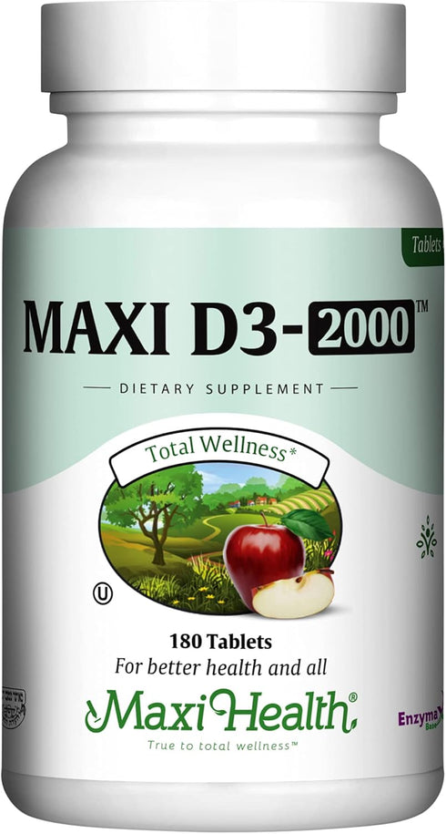 Kosher Vitamin D3 2000IU - 180 Tablets - Highly Absorbable for Immune Response & Bone Health