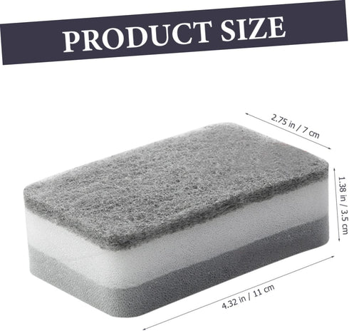 10pcs Sponge Scouring Pad Kitchen Scrub Non Scratch Cellulose Scrubber Oven Cleaner Scrubber Pan Cleaning Brush Kitchen Scrub Brush Dishwashing Pad Kitchen Sponge at Home by FOYTOKI