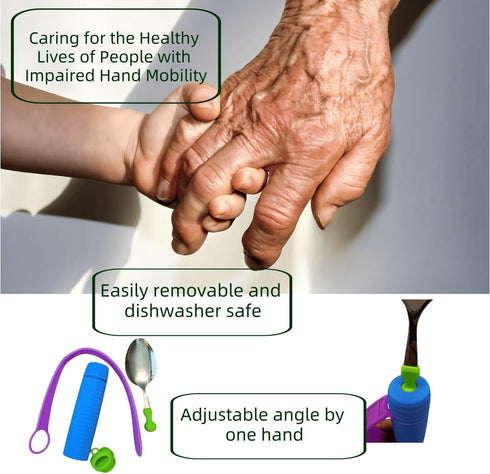 Set,Left Weakness,Arthritis,Stroke,Parkinson,360 Bendable Adaptive Utensils Spoons Forks and Right Handed, for Hand