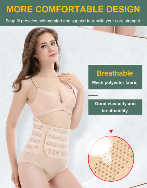 SUJAYU Belly Band Postpartum Belly Wrap, Breathable Abdominal Binder Post Surgery, Adjustable Waist Trainer for Women