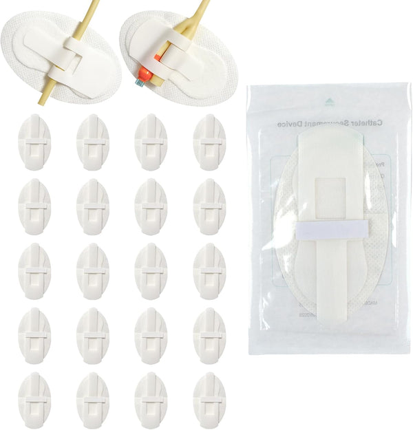 reevnnmer 20 pcs Foley Catheter Stabilization Devices,Sterile Individually Packaged,Self-High Adhesive Catheter Supplies for