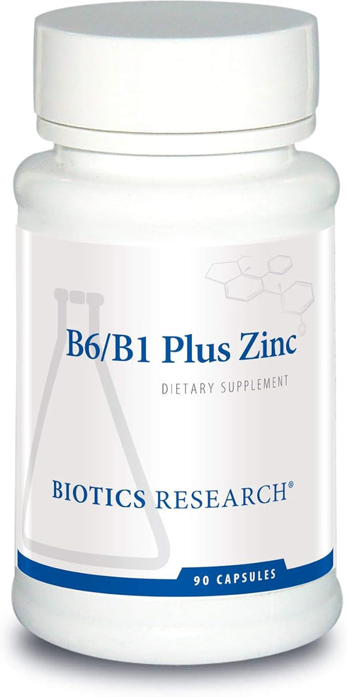 Biotics Research B6 B1 Plus Zinc Supplies Active Forms of B Vitamins, 5mg Highly Bioavailable Zinc, 90 Caps