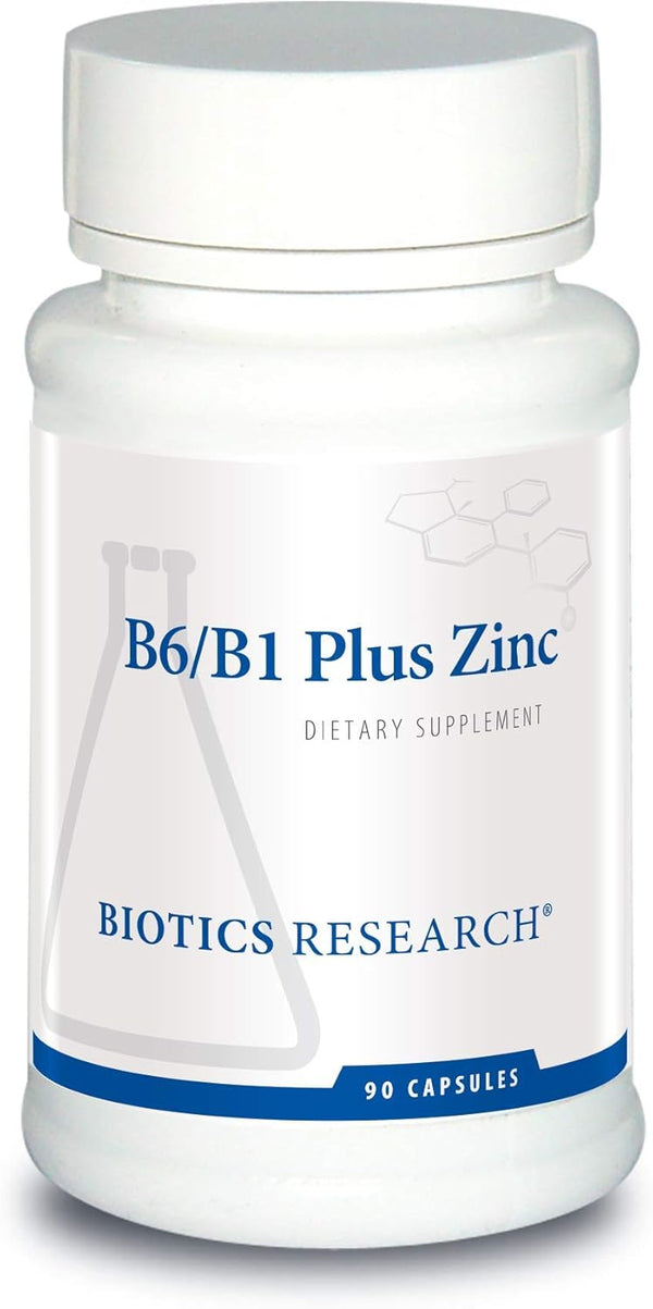Biotics Research B6 B1 Plus Zinc Supplies Active Forms of B Vitamins, 5mg Highly Bioavailable Zinc, 90 Caps