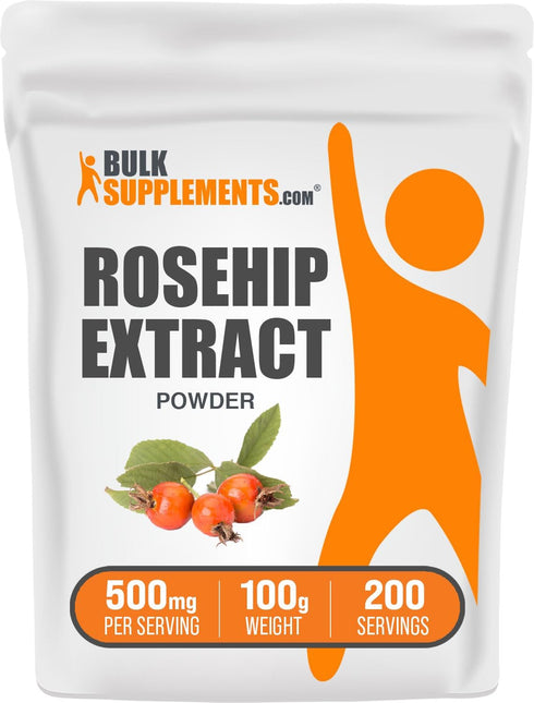BulkSupplements.com Rosehip Extract Powder - Herbal Supplement, Antioxidants Source, Gluten Free, 500mg per Serving,