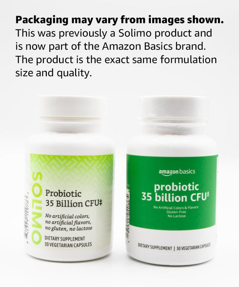 Amazon Basics Probiotic, 35 Billion CFU, 30 Vegetarian Capsules for Healthy Digestion, 1 Month Supply