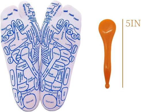 Broman Reflexology Socks with Acupressure Pen and Gua Sha End, Foot Pain Relief Remedy, Men's Size