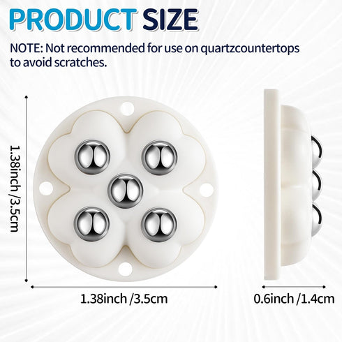 ZoiscPure 4 Wheels,360 PCS Caster Rollers Compatible with Ocedar Mop Bucket Stainless Steel,Self Adhesive Rollers