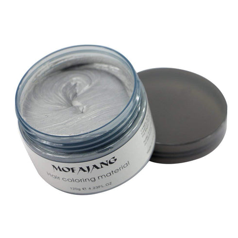 Unisex Hair Wax Color Dye Styling Cream Mud, Washable Temporary Pomade for Natural Hairstyle, Party Cosplay (Ash Matte