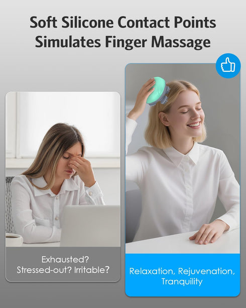 Upgraded Handheld Pet Massager, Electric Scalp Massager, Head and Back Scratcher for Relieving Tight Stiffness Muscles