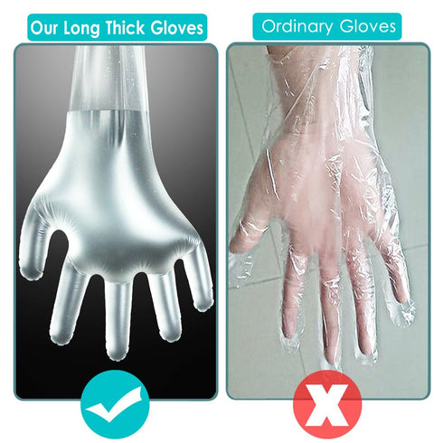 50 Pack Waterproof Arm Cast Cover for Showering, Long Arm Cast Protector Gloves for Wound Care, Disposable