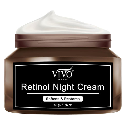 Vivo Per Lei Retinol Night Cream - Anti Aging Face Cream with Vitamin E - Night Cream Moisturizer for Women - 1.76 Oz
