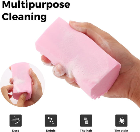 4-Pack Damp Clean Duster Sponge, Non-Scratch Cleaning Brush for Blinds, Glass, and Mirrors