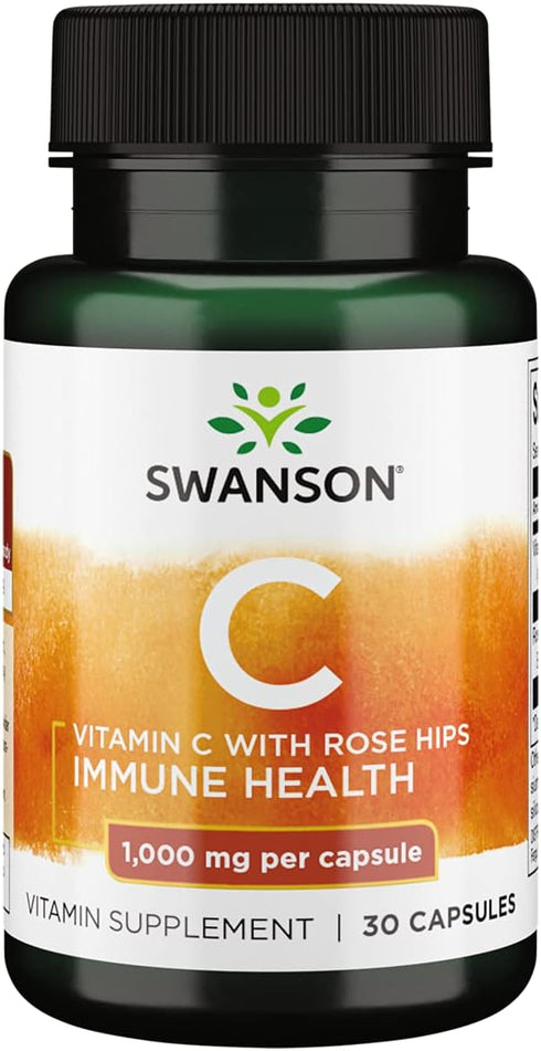 Swanson Vitamin C with Rose Hips 1000 Milligrams - 30 Capsules