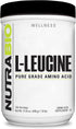 NutraBio Leucine Amino Acid Supplement, Muscle Growth and Recovery, Vegan, Non-GMO, Gluten Free, 500 Grams