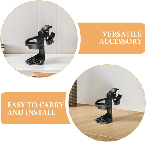 Ipetboom 2pcs Universal Cup Holder for Wheelchair and Stroller, Rolling Cart Accessories with Bottle Cage, Bike Drink