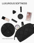 Telena Puffer Makeup Bags for Women: Nylon Puffy Padded Makeup Organizer Case, Wide-Open Travel Pouch
