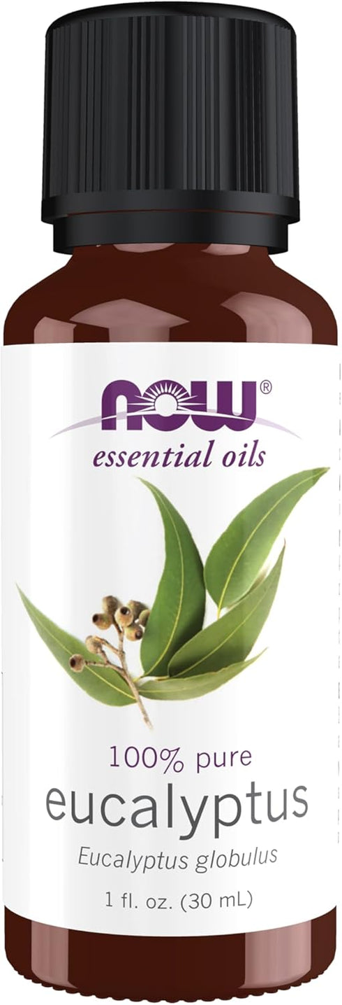 NOW Essential Oils Eucalyptus Oil, 100% Pure, 1-Ounce, Clarifying Aromatherapy Scent