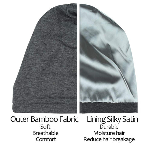 Satin Bonnet for Curly Hair, Natural Hair Braids Women Slouchy Beanie Hat Lightweight