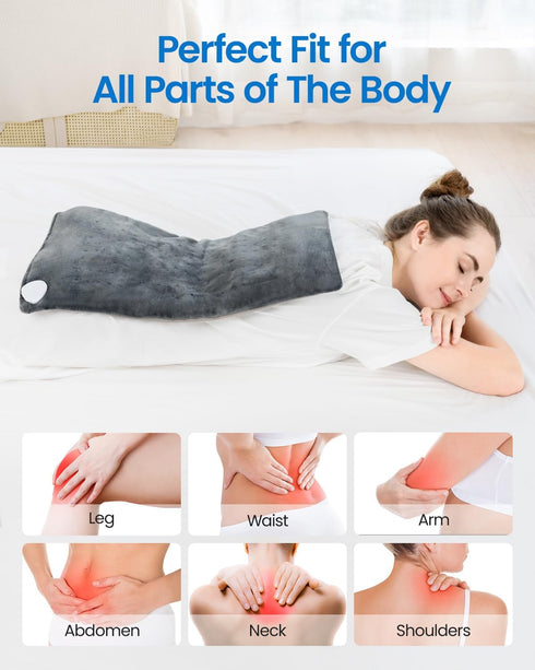 RENPHO Heating Pad for Back Pain & Cramps Relief - Large King Size 12" x 24", Auto Shut Off, FSA HSA Eligible