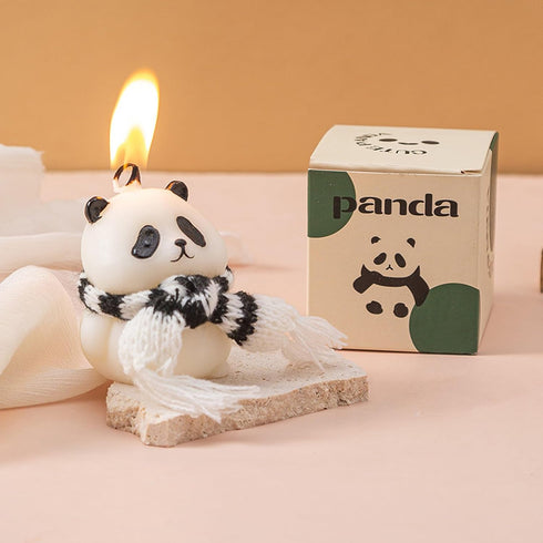 T-shin Panda Shaped Scented Candle,110G Cute Animal Aesthetics Aroma Soy Wax Decorative Candle