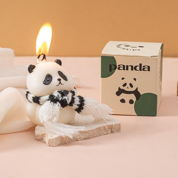 T-shin Panda Shaped Scented Candle,110G Cute Animal Aesthetics Aroma Soy Wax Decorative Candle