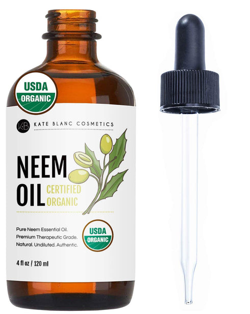 Kate Blanc Cosmetics Neem Oil for Skin, Hair & Face - 4oz Organic Cold Pressed Concentrate