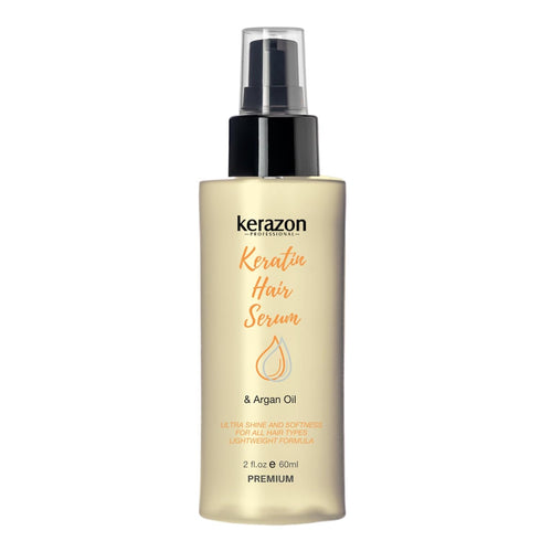 Kerazon Keratin Hair Serum, Argan Oil Smoothing Treatment for Dry Damage Repair, Anti Frizz Protection