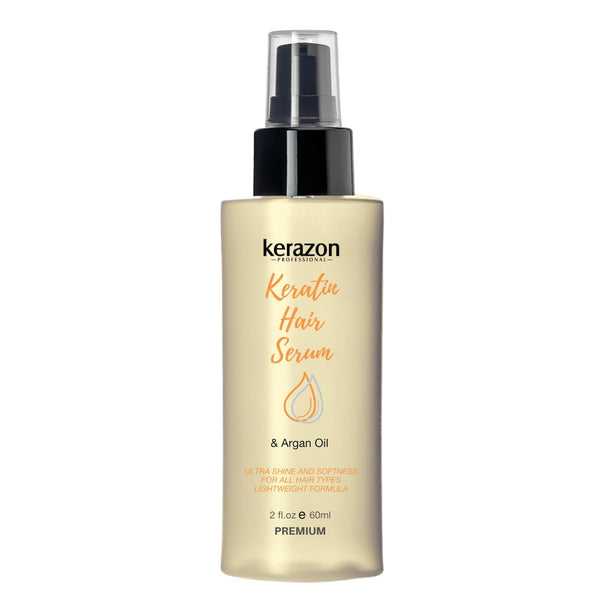 Kerazon Keratin Hair Serum, Argan Oil Smoothing Treatment for Dry Damage Repair, Anti Frizz Protection