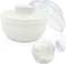 Large 3.5" Storage Body Powder Container, White After-Bath Powder Case with Hand Holder for Makeup and Baby Care